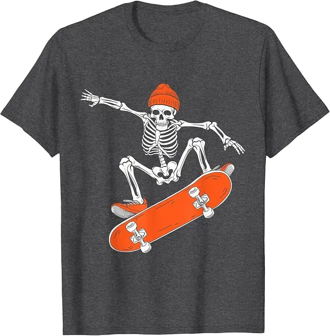 Skateboard-Skelett auf Skateboard Halloween Skater T-Shirt Y2k Skateboarder Grafik-Bekleidung Outdoor-Kleidung Mode-T-Shirt – Detail 9