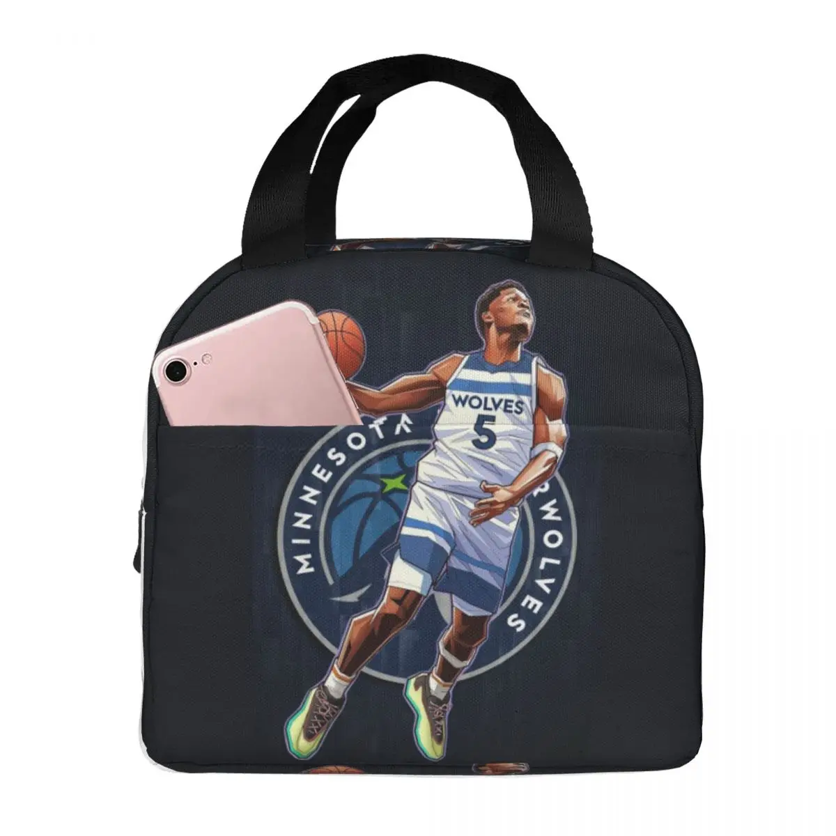 

Anthony Edwards Insulated Lunch Bag for Kids School Cooler Thermal Food Box Tote Portable Lunch Boxes Container