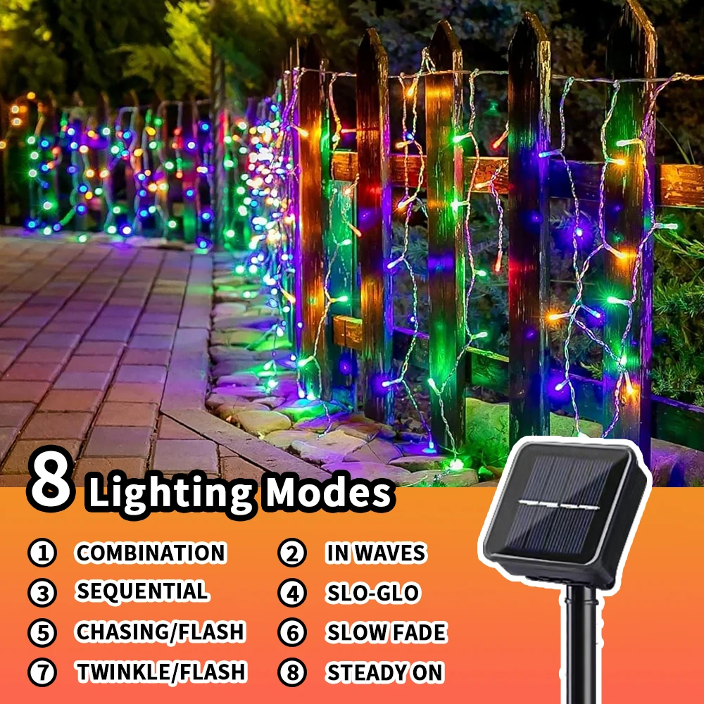 Impermeável LED Solar Icicle String Lights, Fairy Guirlanda, Festa de casamento, Home Garden Decor, ao ar livre, 3.5m, 8Mode