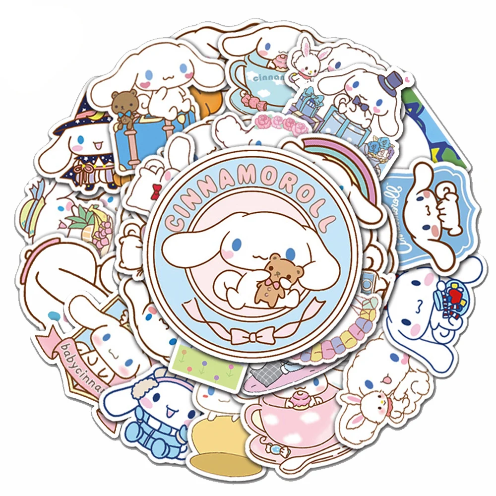 10/30/50PCS Funny Cinnamoroll Stickers Cute Cartoon Decals Toy PVC DIY Luggage Stationary Wall Car Travel Sticker Wholesale view 4