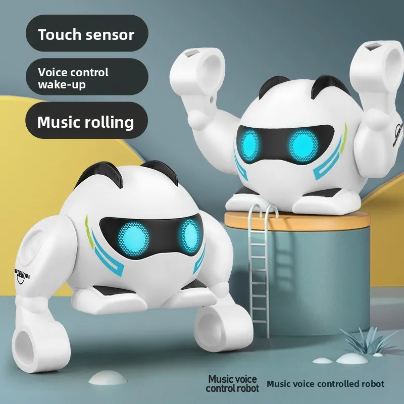 

Dancing robot baby electric intelligent touch sensing voice control rolling, flipping, somersaulting, crawling