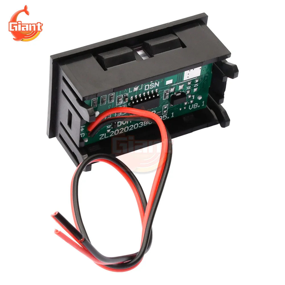 0.56 inch Two-wire Voltmeter DC 4.5V to 30V Digital Voltmeter LED Voltage Panel Meter Three Digit Display Voltage Monitor Tester