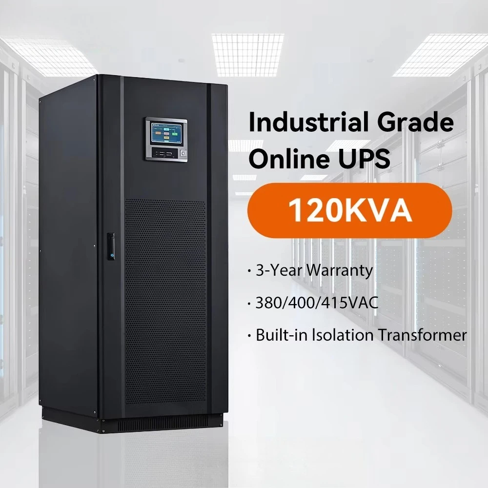 Industrial Online UPS 120kva 120kw 120 KVA Pure Sine Wave Nobreak for Server Ups Power Supply with Stabilizer