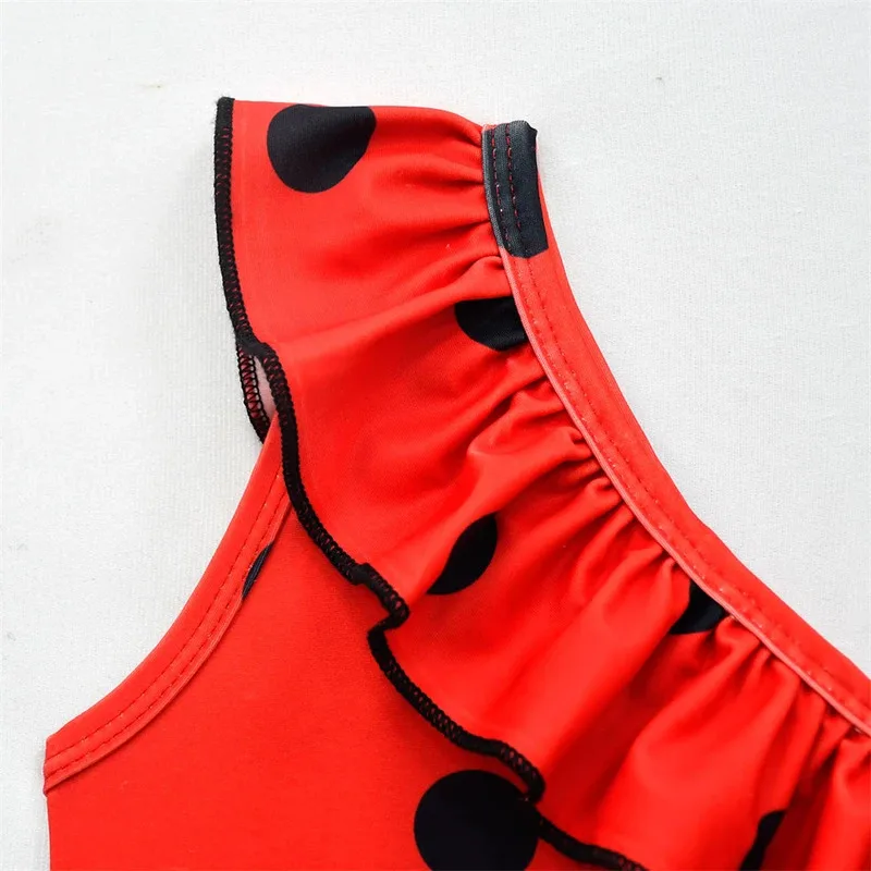 Trajes de baño de una pieza para niñas, trajes de baño de princesa Peach para niñas de 2 a 10 años, estilo volante, traje de baño para fiesta de vacaciones en la playa