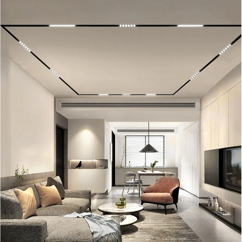 المغناطيسي LED أضواء المسارات نظام 48 فولت الرائد غرف معيشة السقف لا الإضاءة الرئيسية راحة السكك الحديدية الأضواء تويا الذكية زيجبي 3.0