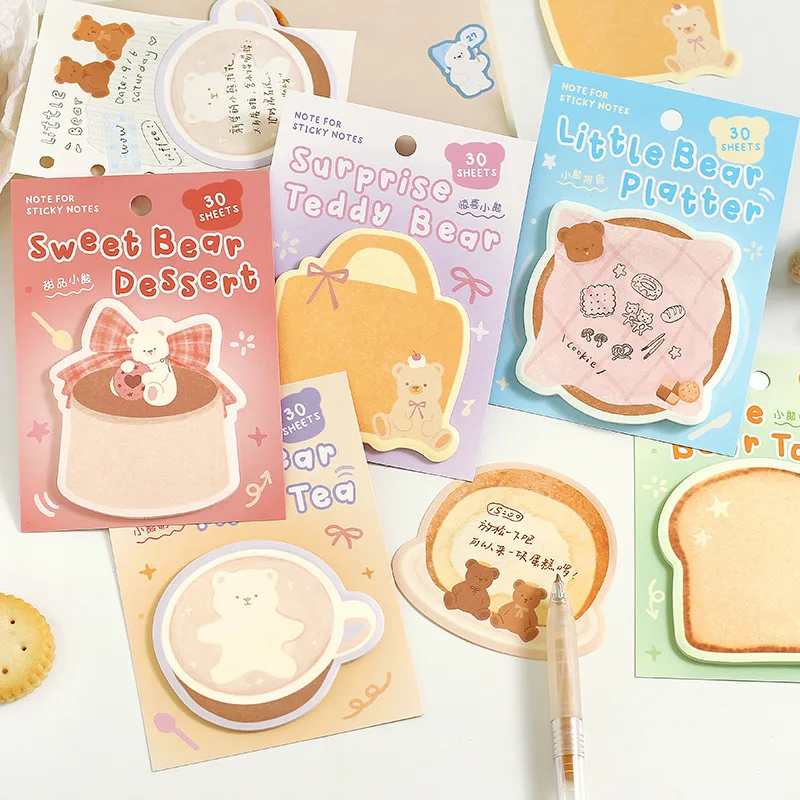 

30pcs/lot Memo Pads Material Paper Little Bear Waltz Junk Journal Scrapbooking Cards Retro Background