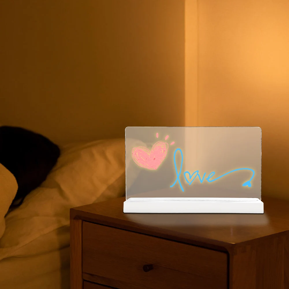 لوحة تحديد متوهجة LED USB شحن لوحة عرض الفلورسنت لوحة رسم ذاتية الصنع للمنزل