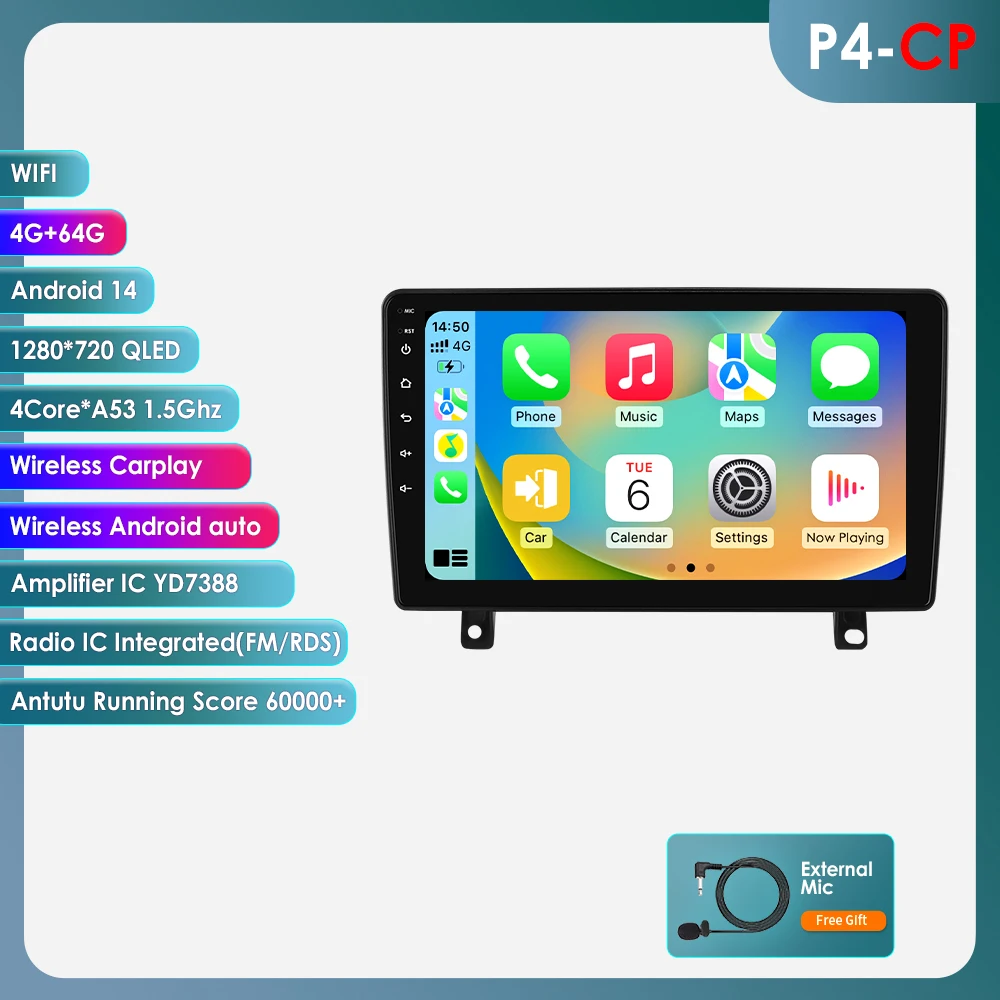Carplay Android 14 autoradio voor OPEL ASTRA H 2006-2014 multimediaspeler stereo 2DIN 360 graden camera autoradio SWC RDS auto intelligent