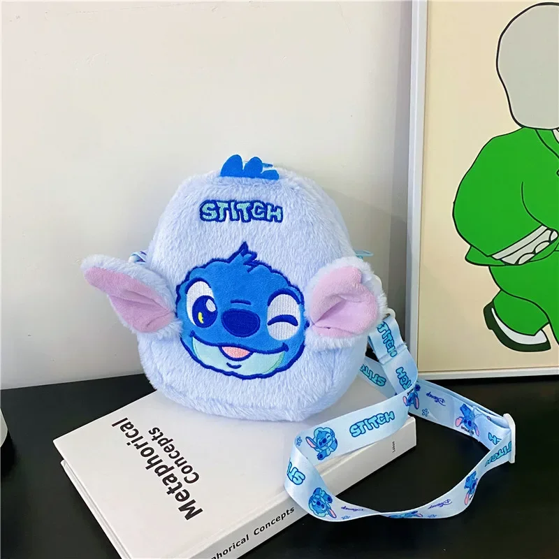 Lilo & Stitch-Bolso de dibujos animados de Disney para niña, bandolera de felpa con personalidad, pequeño Satchel de princesa, juguete de regalo