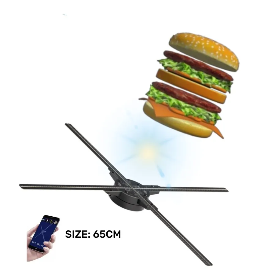 

LED Holographic Display Naked Eye Stereo 65cm Advertising Machine Projector HD LED Holographic Display 3D Hologram Fan