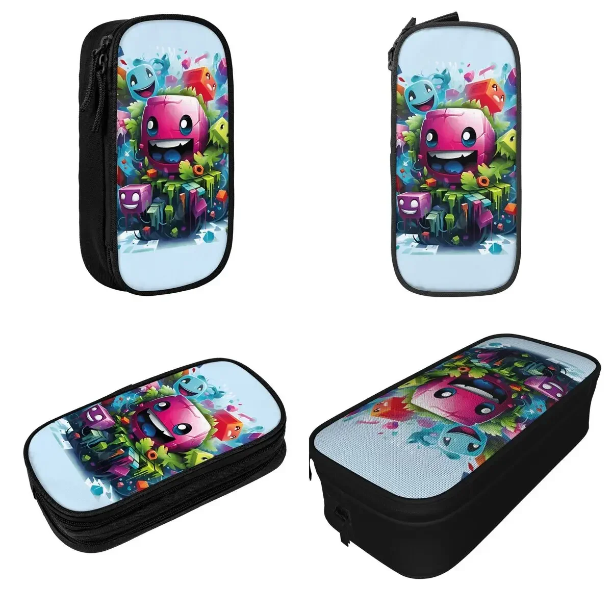 

Game Geometry Dash Runner Pencil Case Fashion Geometric Dash Pen Bags Student Large Storage Students School Gift Pencil Pouch