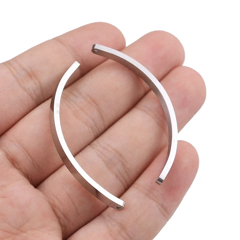 4pcs/lot Stainless Steel Starter Bracelet Bend Bangle DIY Connector Pendants Bracelets Accessories Jewelry Making Supplies