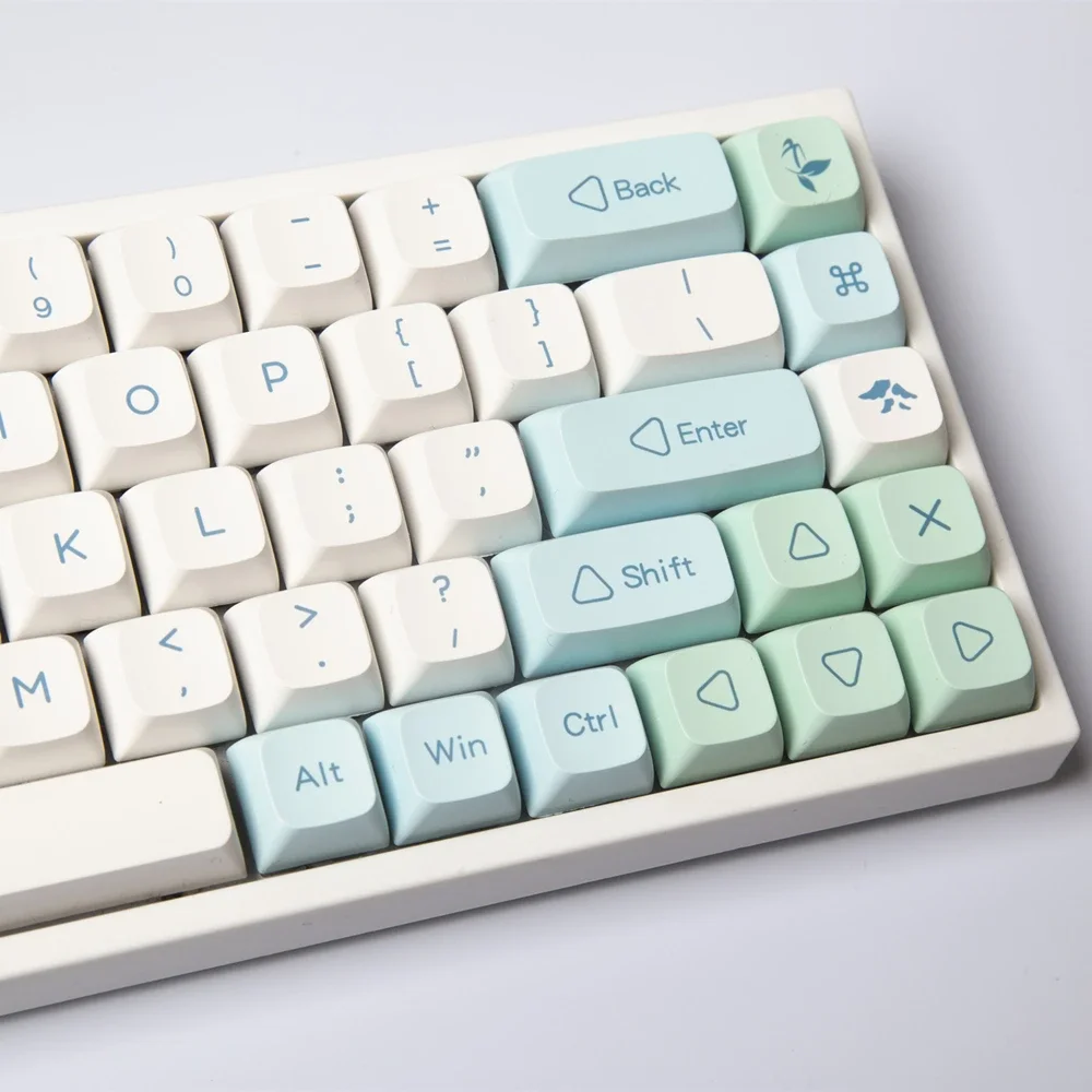 

PBT Dye Sublimation 133 Keys Ice Mint Keycaps XDA Profile For MX Switch Mechanical Keyboard Fit 61/64/68/87/96/104/108 Keyboard