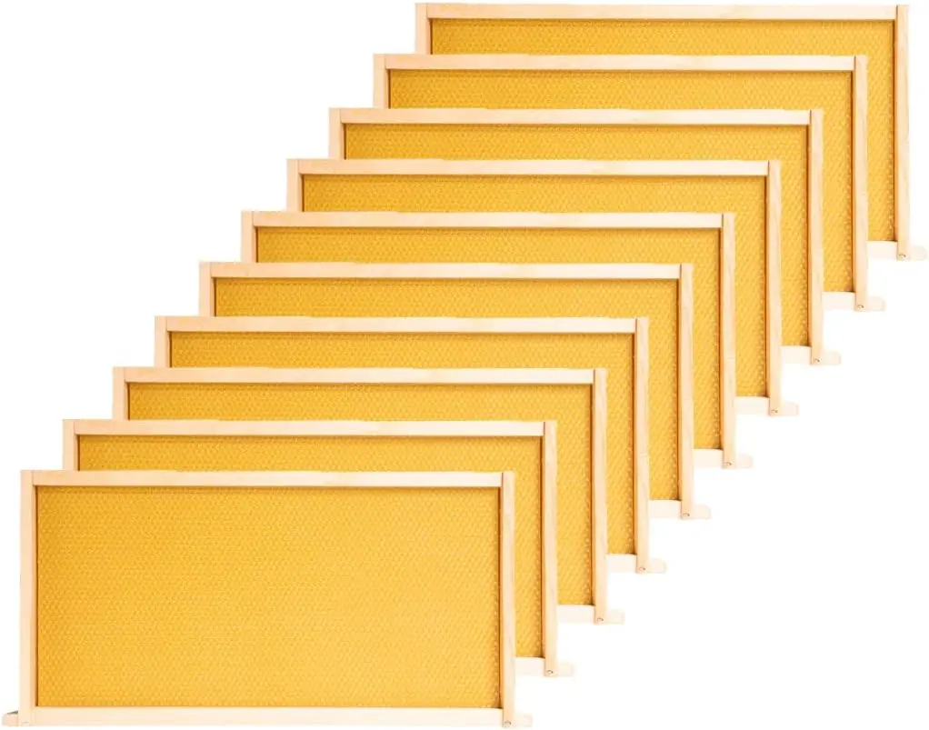 Bee Frame Langstroth Bee Hive Frames With100% Beeswax Coated Food Grade Foundation Sheets