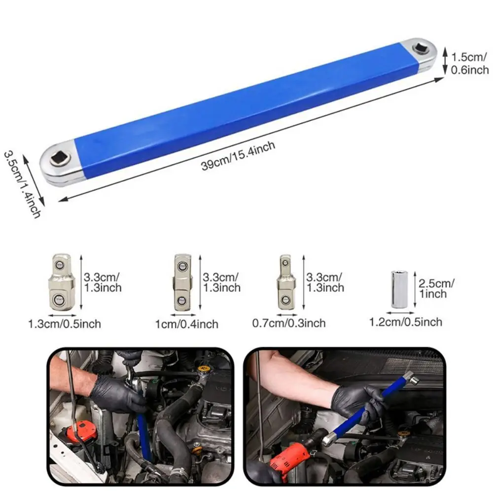 

New Steel Offset Extension wrench Double Head 360-degree Rotating Ratchet Spanner Extender Adapter Wrench Socket Hone