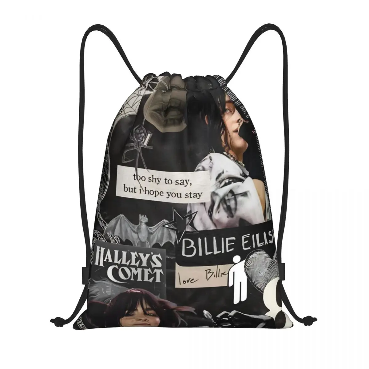 

Американский певец B-Billie-Girl E-eilish Рюкзак на шнурке Спортивный рюкзак для спортзала Сумки на шнурке для путешествий