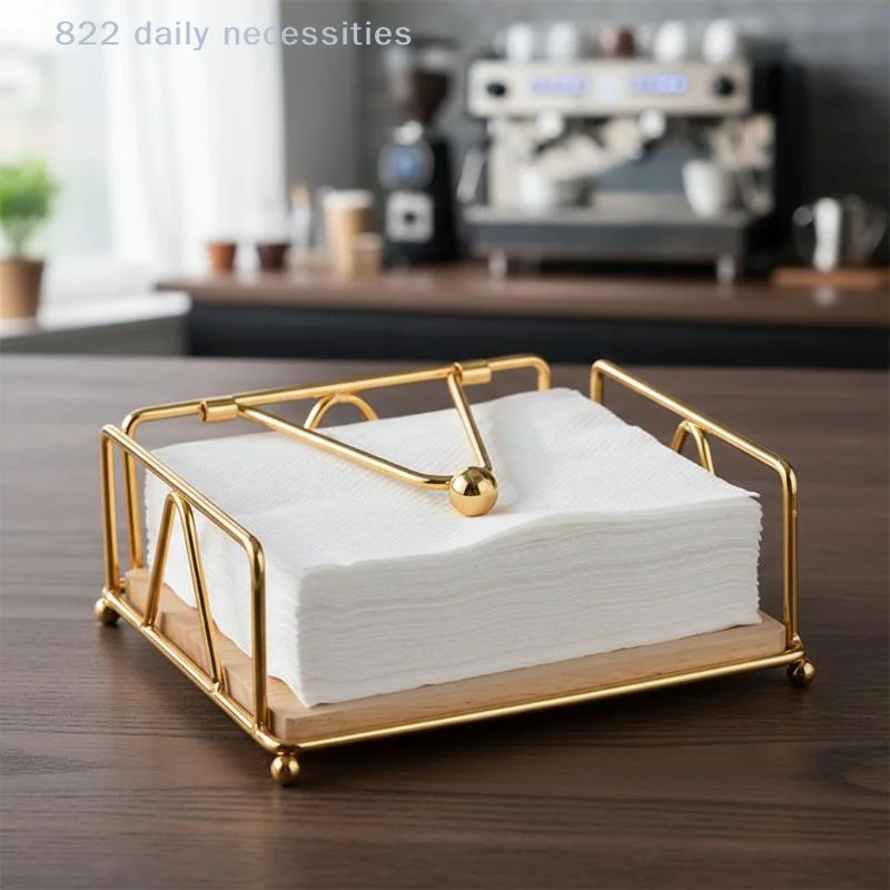 

convenientNapkin Holder Flat Napkin Dispenser Square Iron Paper Holder For Kitchen Dining Room Restaurant Decoration
