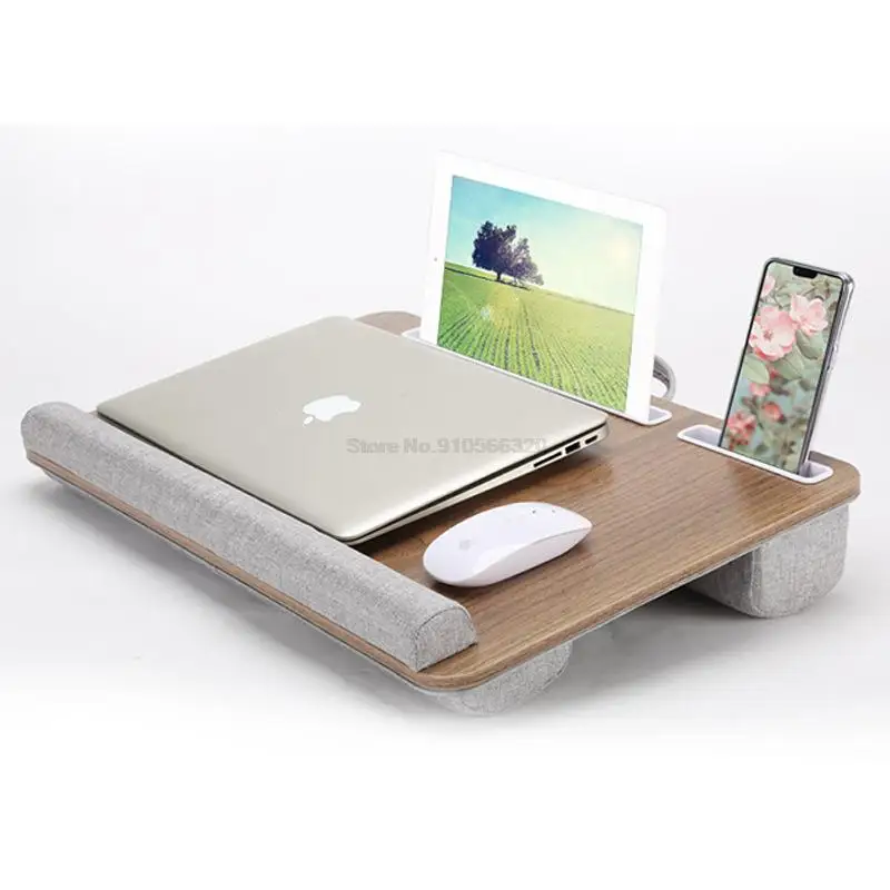 Laptop Desk Stand Notebook Tablet Knee Lap Desk With Card Slot Portable Knee Table Holder Outdoor Headrest Office Nap Pillow