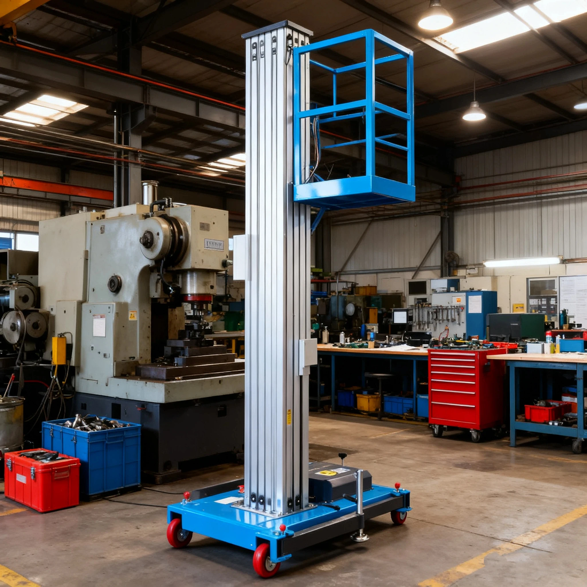 Aluminum Alloy Elevator Electric Scissor Lift Scaffolding Electric Power Single One Man Sizer Lift Aerial Work Platform