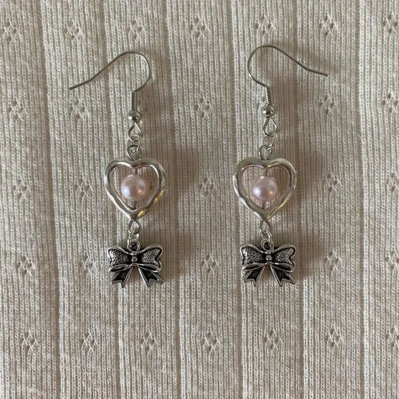 Handmade bow earrings y2k fairy tale coquettish earrings
