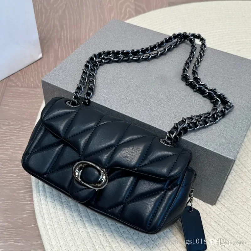 

Элегантная дизайнерская сумка-кроссбоди Tabby All Black Chain из мягкой кожи для женщин, клатч-почетт, стильный дизайн, сумка-мессенджер.