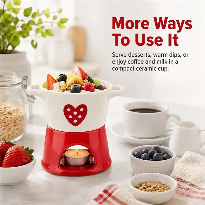 WCS-Sweet Fondue Cup Coffee Warmer Mug For Cheese Butter Softening Dipping Tool For Home DIY Chocolate Cheese Making