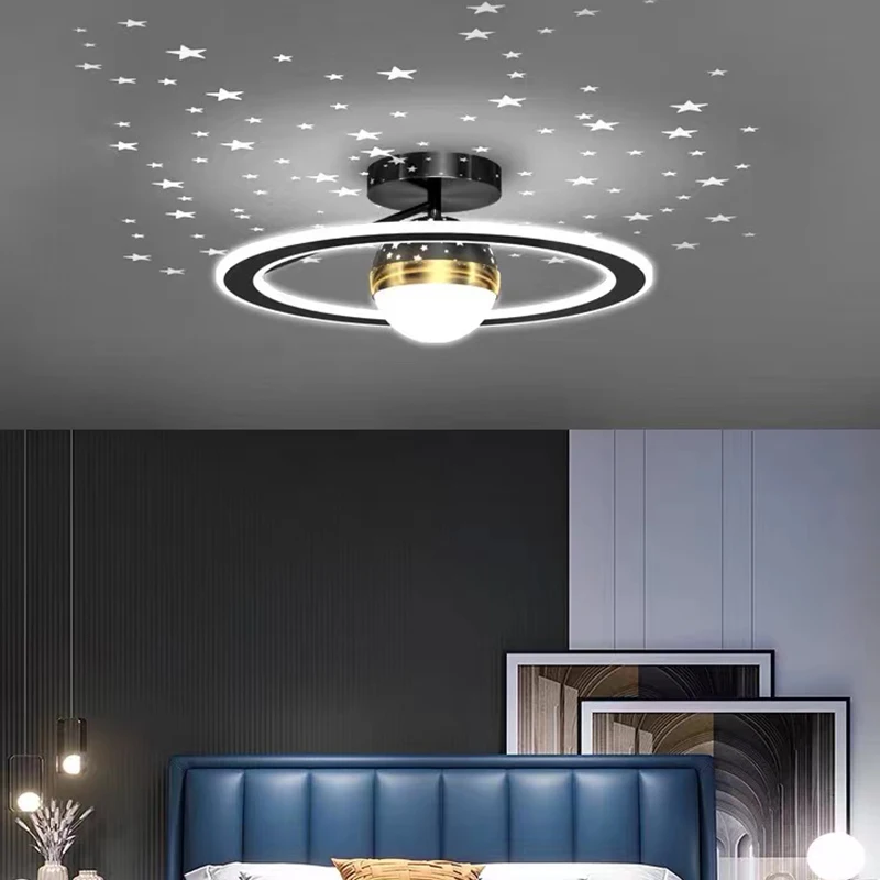 

Modern LED circle star ceiling lamp for home bedroom children's room study decoration lighting Nordic simple glossy luxury light