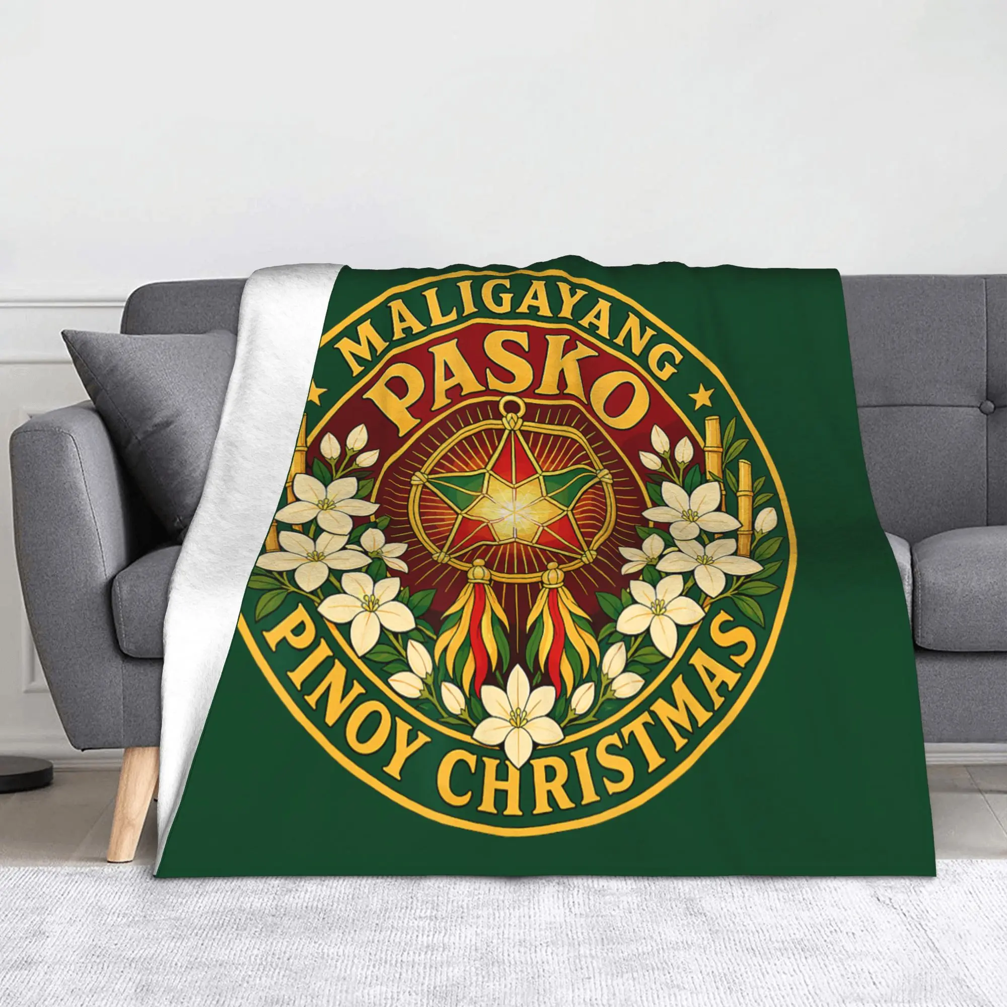 Philippines Christmas Parol Blanket Flannel  Soft Throw Blanket for Bedroom Sofa Bedspread