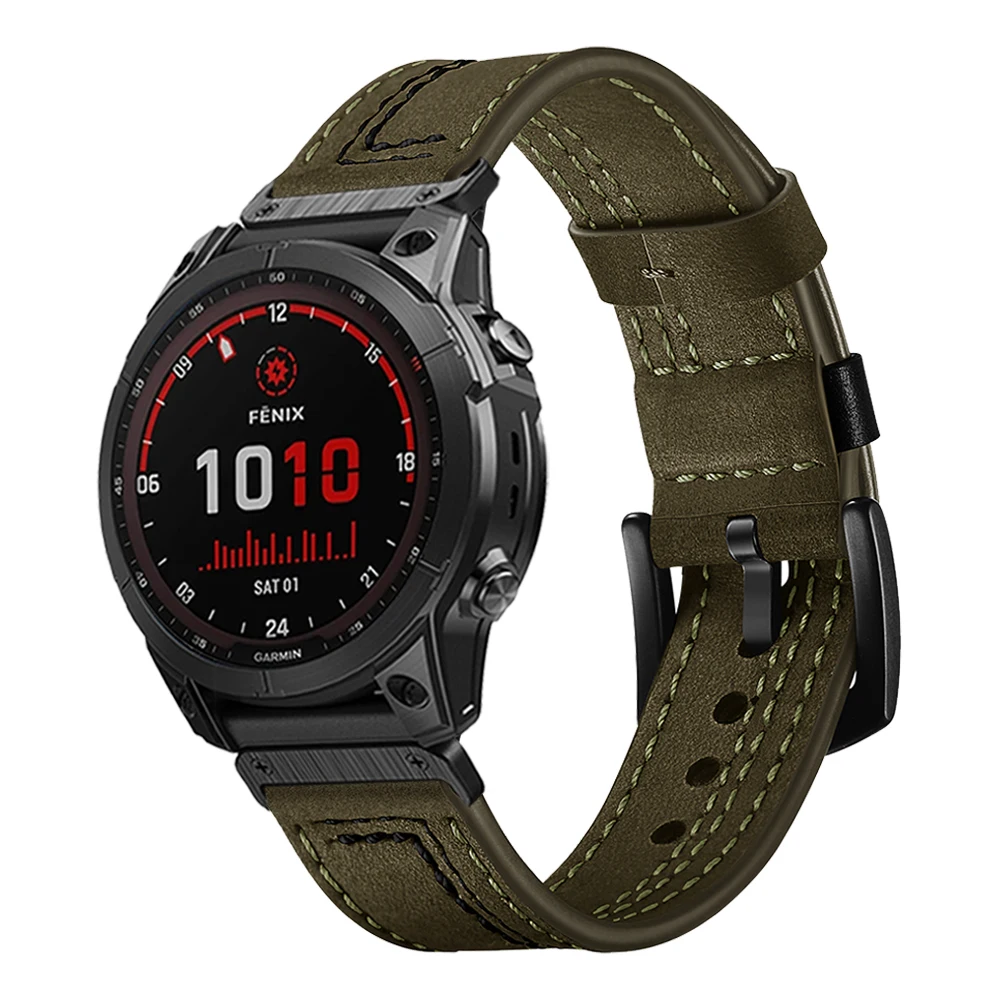 Imagem -06 - Pulseira de Relógio de Couro para Garmin Fenix Pulseira Quickfit Pulseira de Relógio Fenix 7x 6x Pro 5x Plus Quatix Epix Gen Marq 22 mm 26 Milímetros