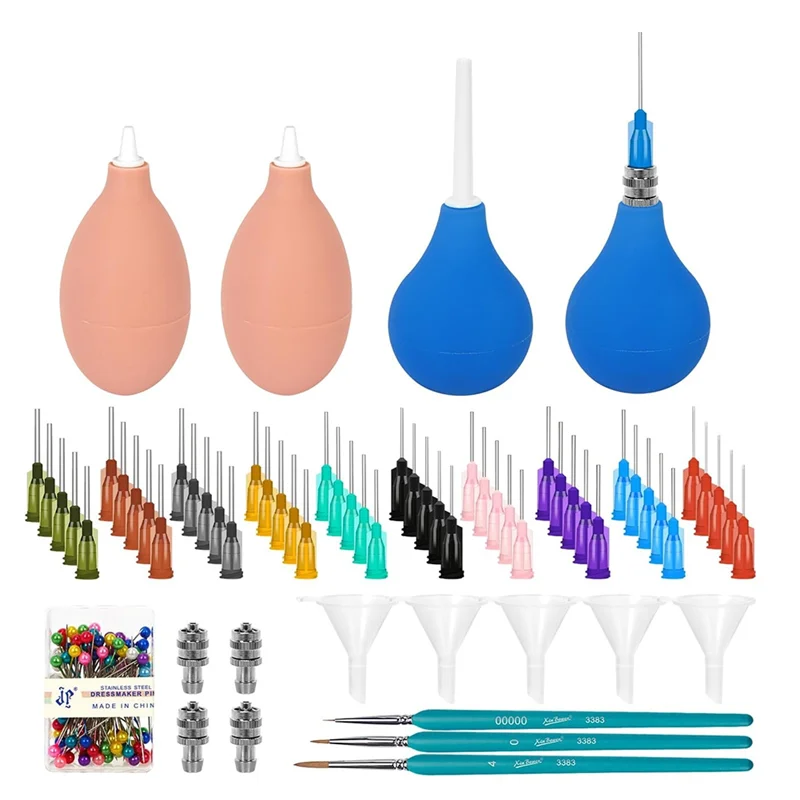 

AT84-164 шт. Инструменты для украшения из глины с адаптером, бутылка для выдавливания резиновой глазури и воронка, кисть для рисования