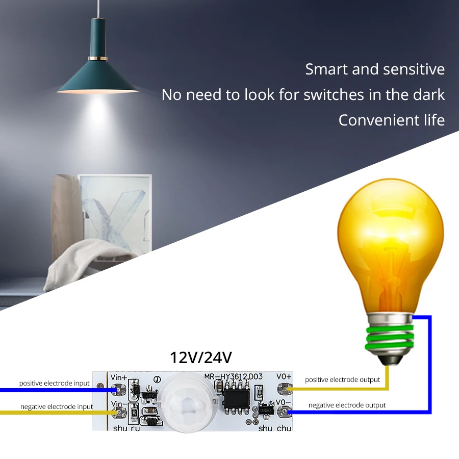 DC12/24V Vinger Hand Sweep Pir Motion Sensor Switch Module 3A Ir Infrarood Inductie Body Sensor Detector Controller schakelaar