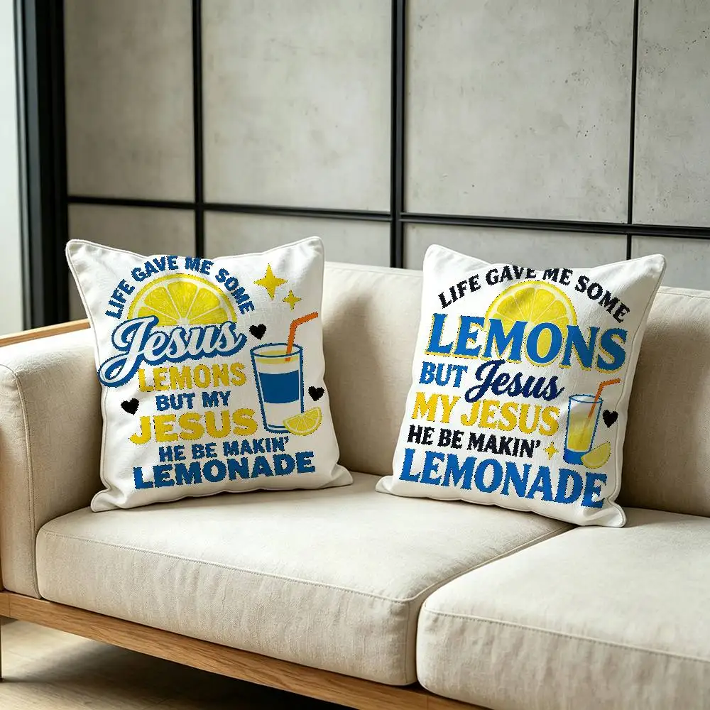 Summer Lemons Throw Pillow Cover Neutral Decor Cushion Cover Soft Sofa Couch Bed Home Decor Pillow Case
