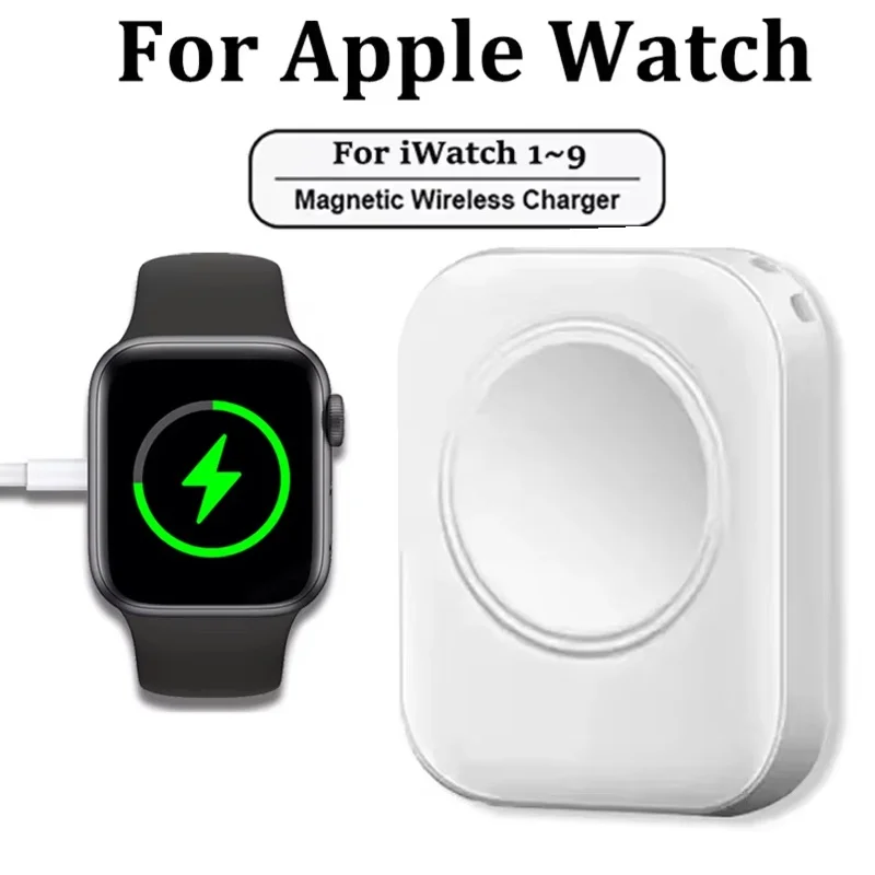 

Fast Watch Wireless Charger For Apple Watch Series 9 8 7 6 5 4 3 2 Type C 8pin Two Interface Portable Magnetic Wireless Charger