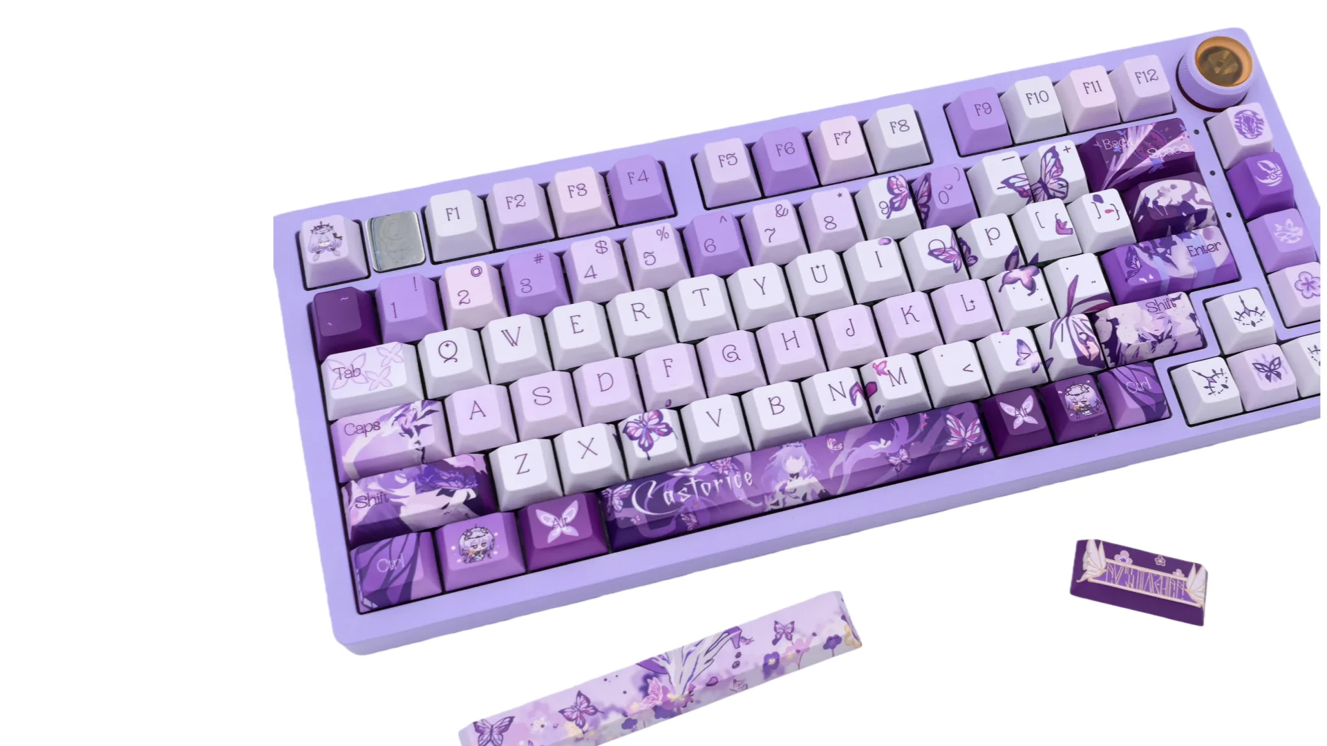 140+ Tasten Castorice Tastenkappen Honkai Star Rail Maßgeschneiderte Kirschprofil-Tastaturkappen Cosplay Doujin Geschenke