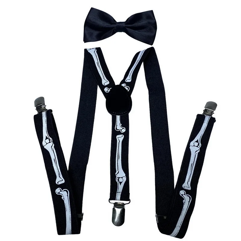 Clip de tirantes elásticos ajustables para hombre y mujer, conjunto de pajarita para oficina, boda, traje Formal, accesorios de cintura elástica