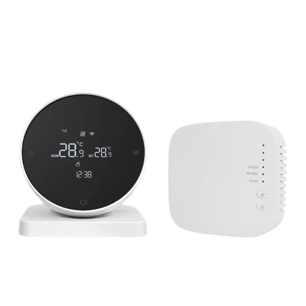 WiFi Enabled Smart Thermostat for Water and Gas Boilers with RF433 Wireless Connectivity and Multiple Programming Modes
