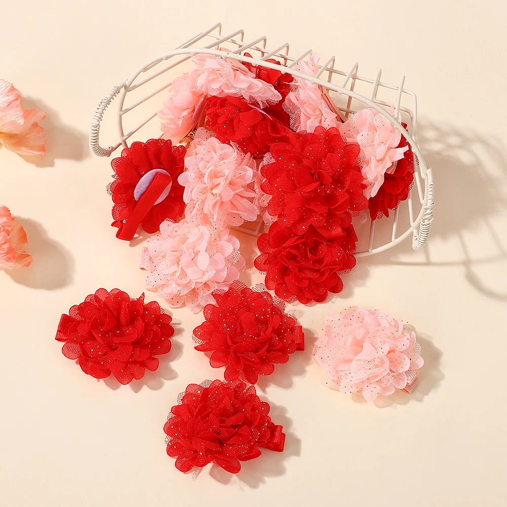 

20PCS Random Color Girls Hair Clips Hollowed Flowers Kids Hairpins Princess Handmade Cute Headwear Hair Accessories Wholesale