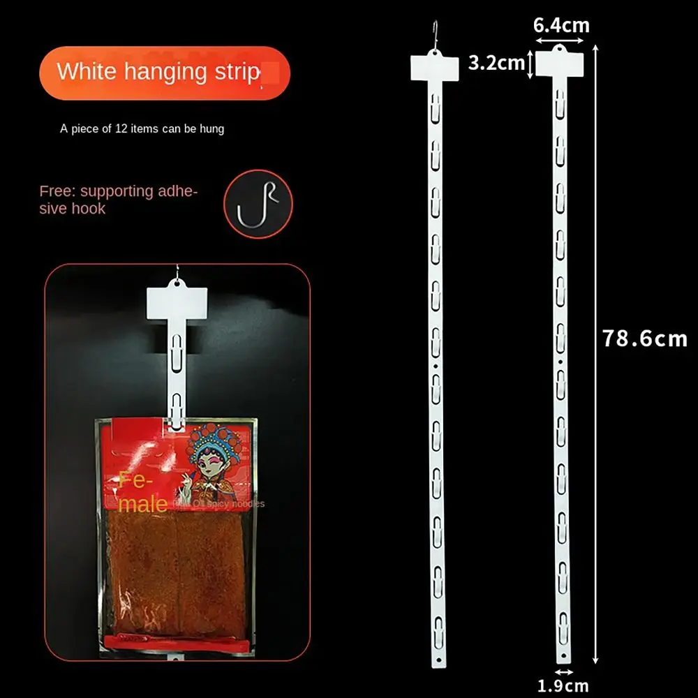 

Practical Plastic Hanging Strips Upgrade Thicken with Hook Merchandising Clip Strips Splicable Snacks Display Hanger Supermarket