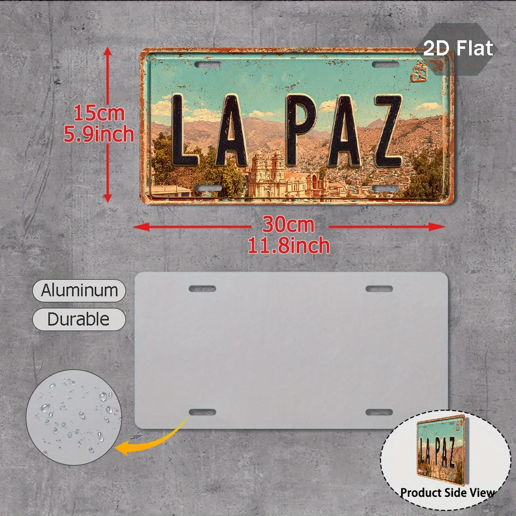 2D Flat Printing, 1pc, Vintage Sign, for Decorative Use Only, External Accessory (11.8