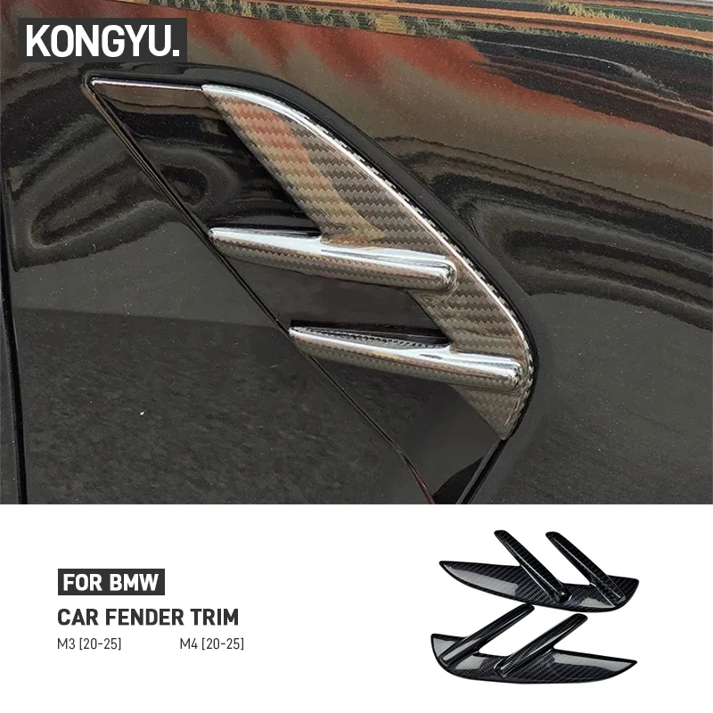 

For BMW M3 G80 G81 M4 G82 G83 2021-2025 Real Carbon Fiber Car Spoiler Side Fender Air Vent Panel Trim Cover External Accessories