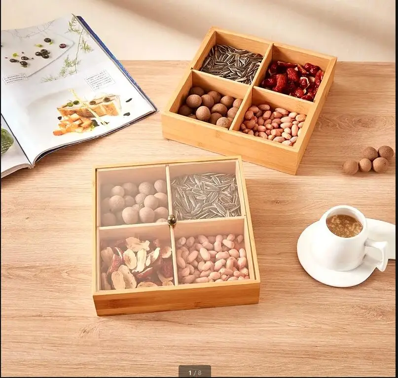 

Japanese Dried Fruit Box Living Room Desktop Snack Candy Storage Jewelry Organizer Home Kitchen Wooden Food