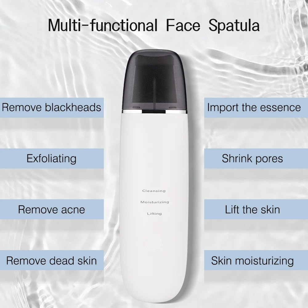 초음파 페이셜 스파출라 - 블랙헤드 제거 및 모공 클렌저 뷰티 디바이스