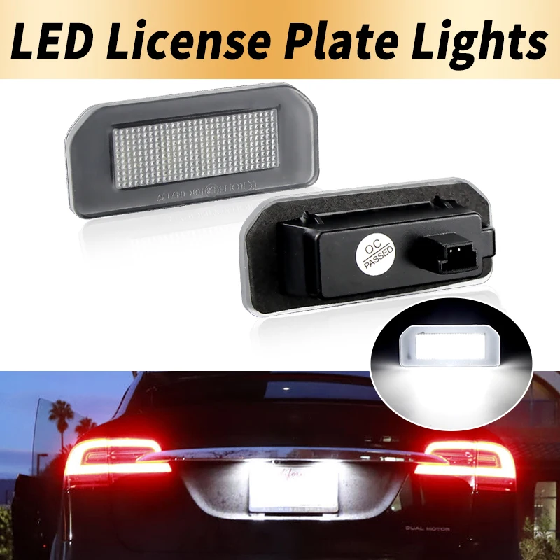 2PCS CANBUS Error Free Rear LED License Number Plate Light Lamp For Tesla Model 3 2017-2024 Model Y 2020-2024 Car Light Assembly
