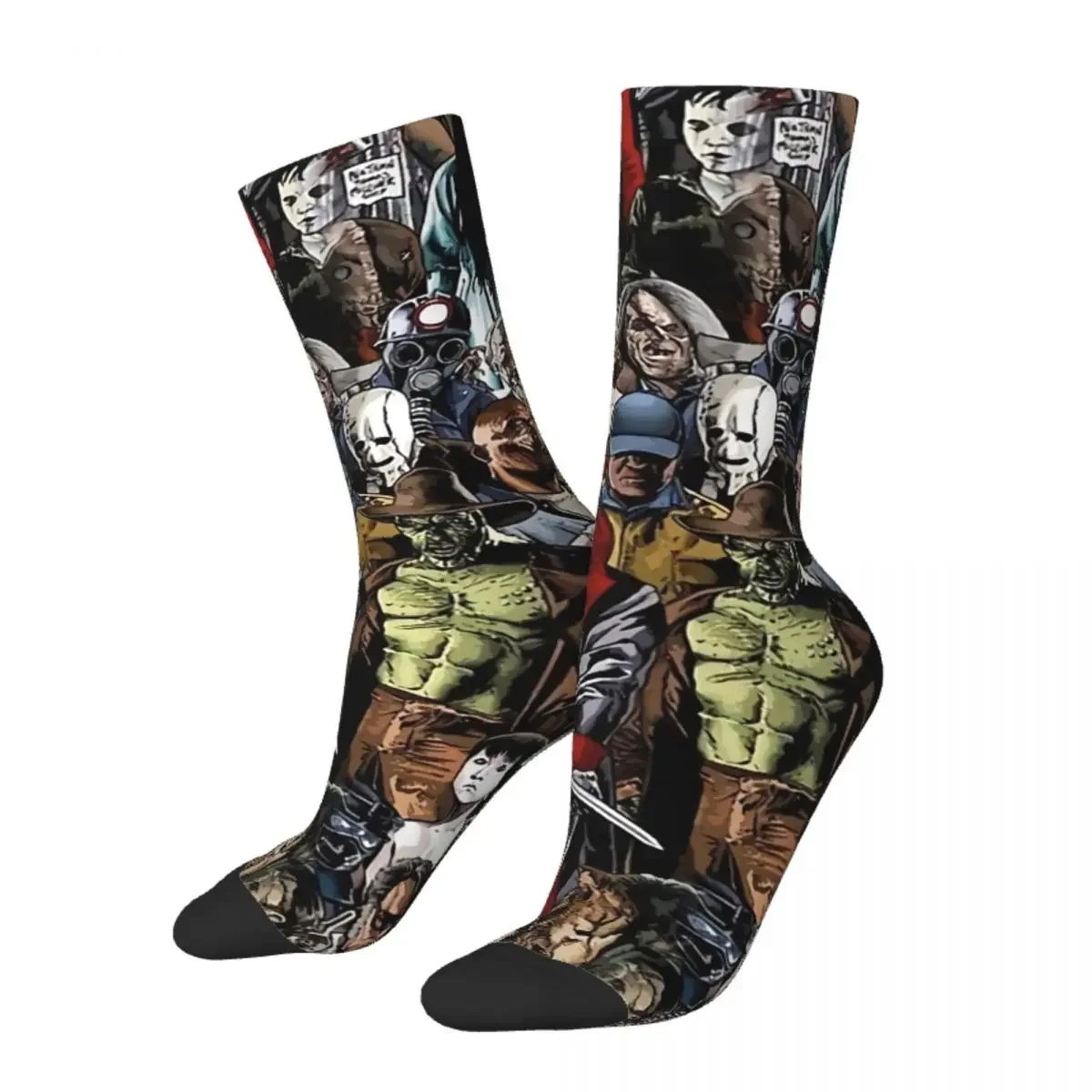 

Hip Hop Retro Faces 1980s Crazy Men's Socks Horror Movies Unisex Harajuku Printed Funny Happy Breathable Crew Sock Gifts