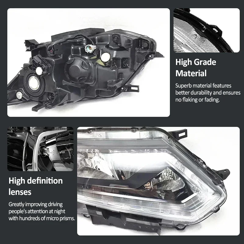 For Nissan X-trail Rogue T32 MK2 2014 2015 2016 Halogen Front Headlight Assembly Running Driver Fog Lamp Light Car Accessories