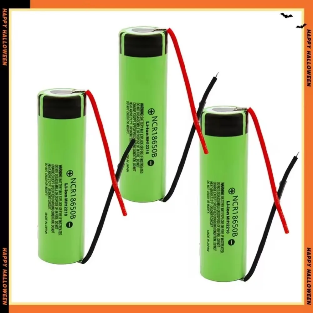 New 18650 lithium battery 3400mAh 3.7v 25A NCR18650B high power power tool battery 18650 rechargeable battery+DIY Wires