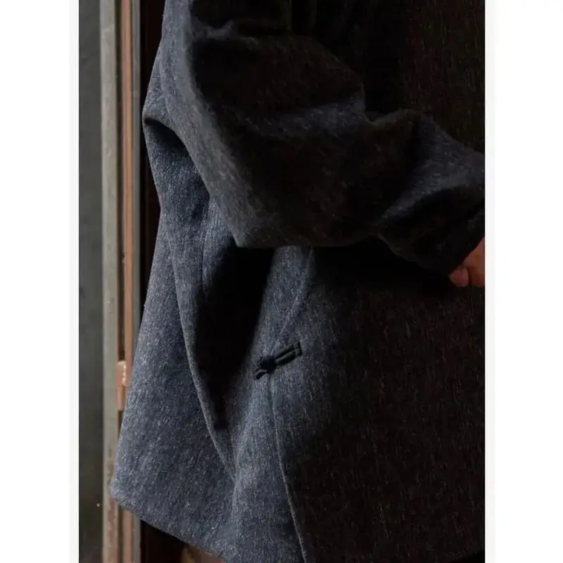 سترة علوية ريترو مع فتحة مائلة وإبزيم علوي 2025 سترة على الطراز الصيني الجديد #2