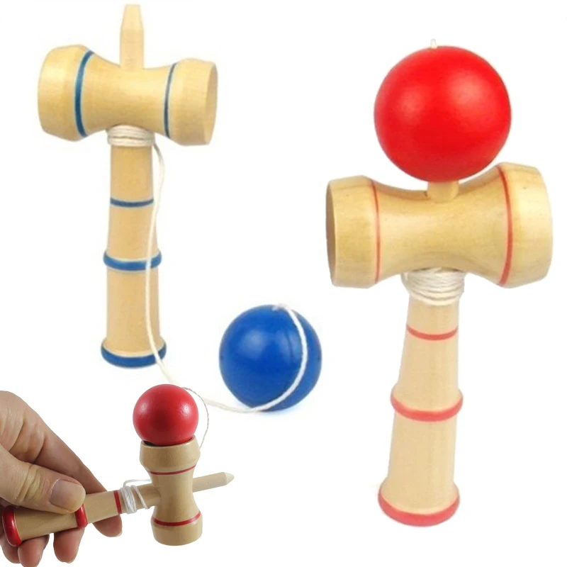1pc Wooden Kendama Traditional Japanese Skill Toy for Hand Eye Balance Training Party Game Birthday Gift Fun Sport Props TMZ