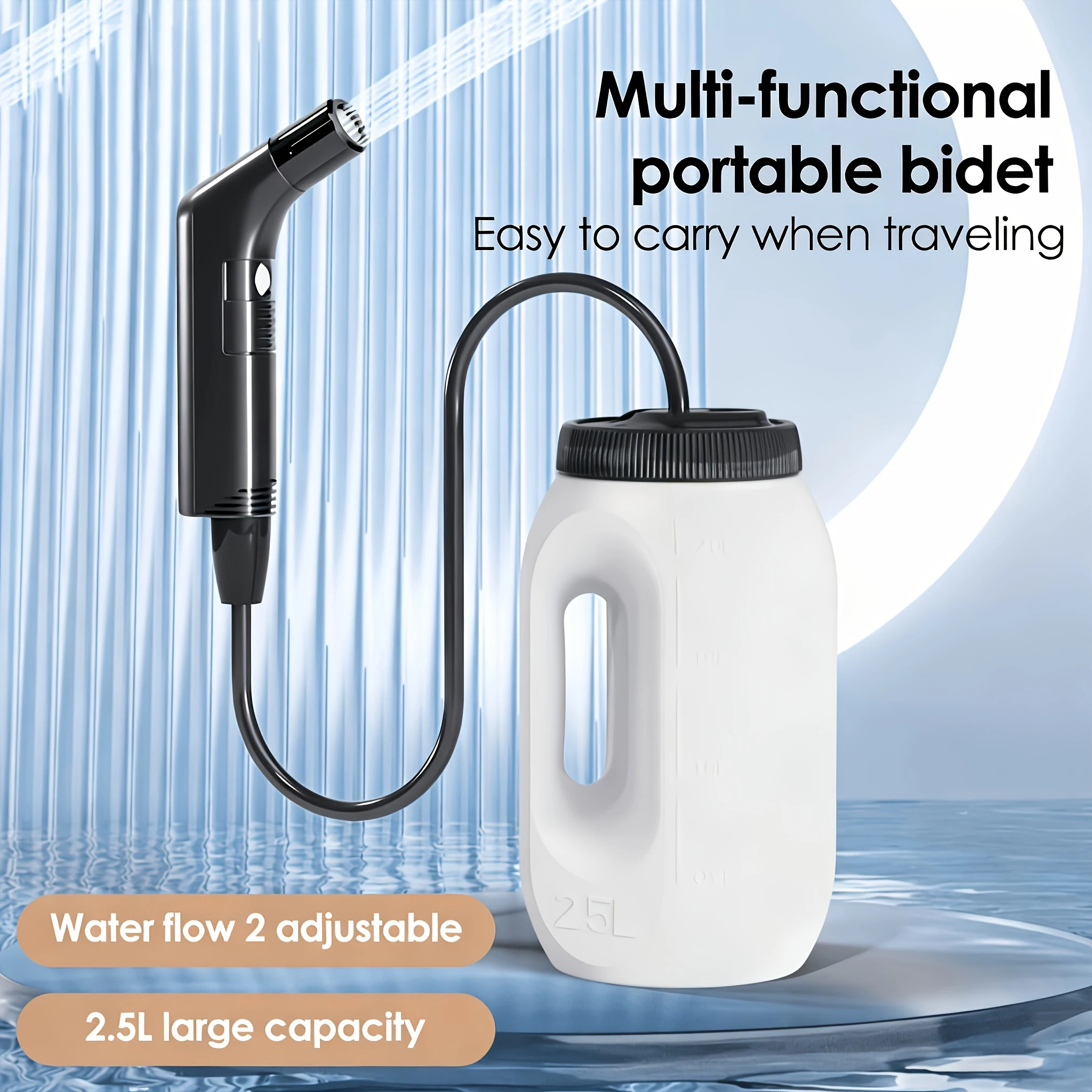 2.5L Portable Electric Bidet Rechargeable  Hand Bidet Butt Sprayer for Personal Hygiene Cleaning Travel Camping Bidet