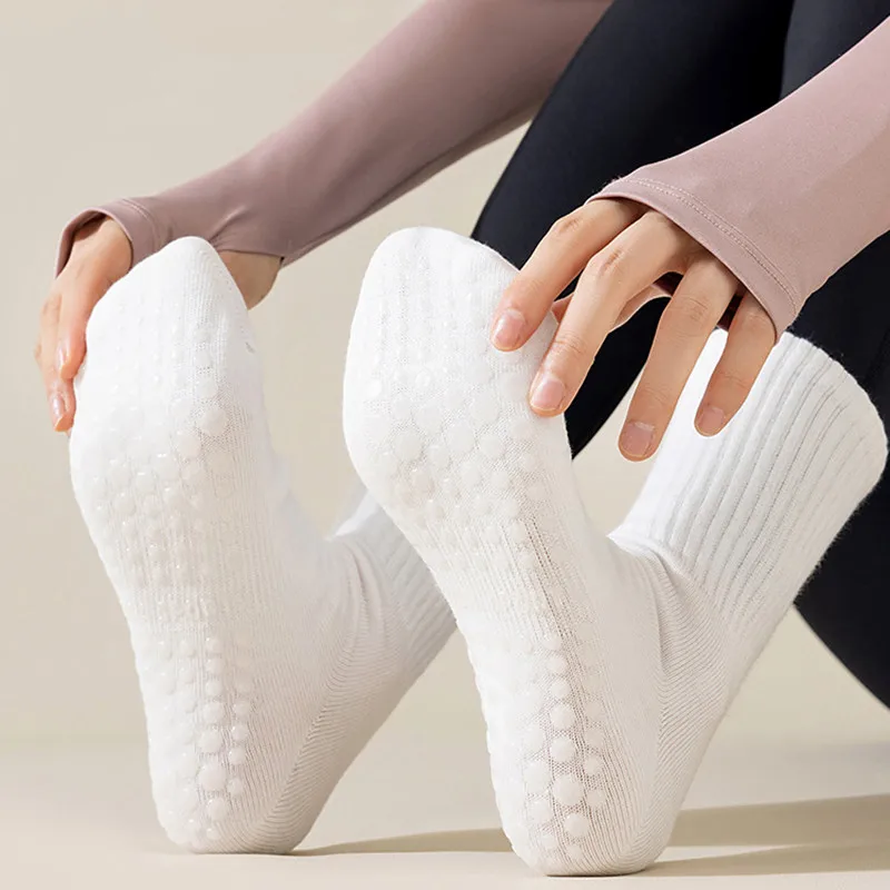 3/6/10pairs men women non slip grip football basketball breathable towel bottom shockproof professional athletic exercise socks view 2